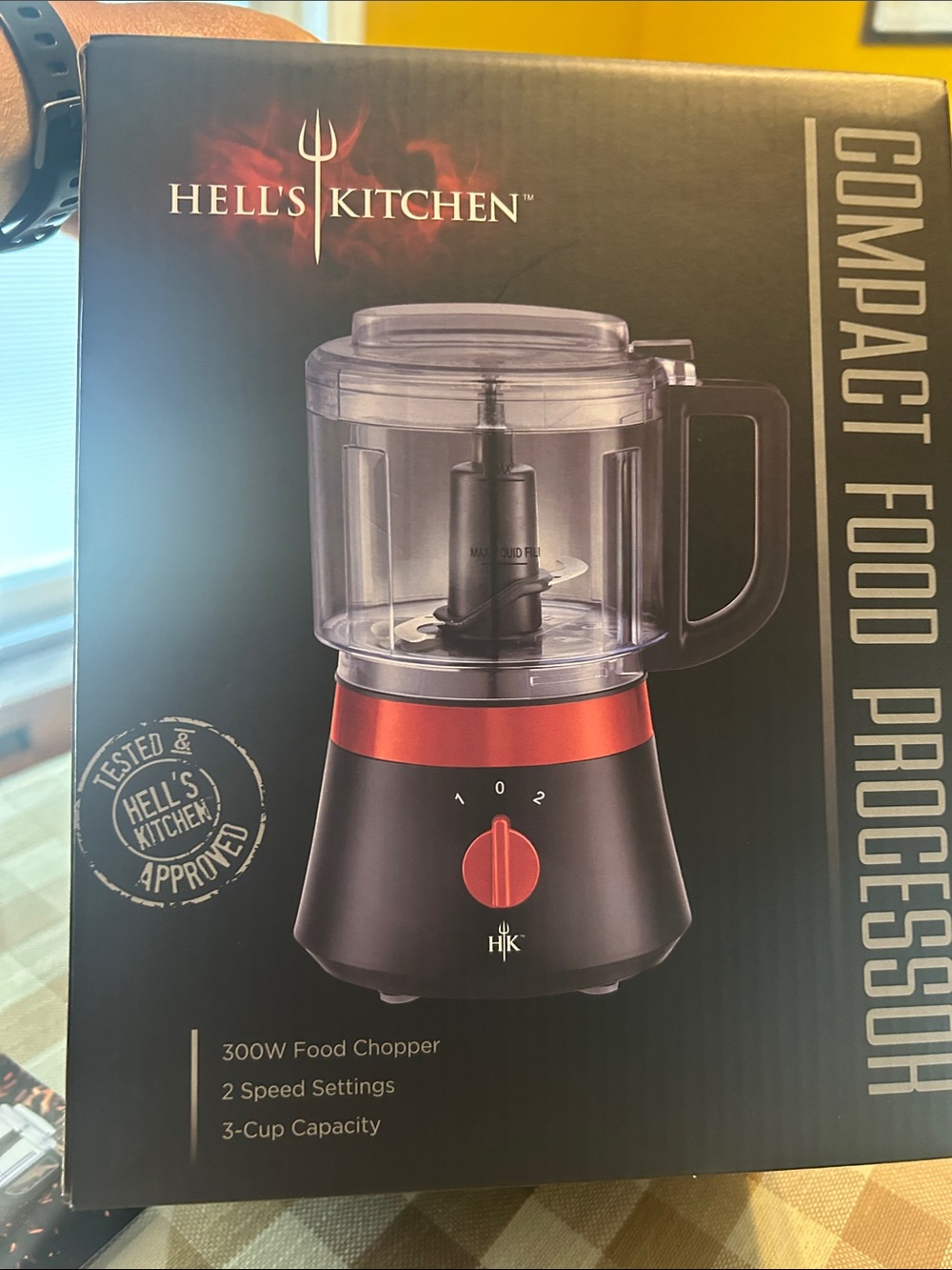 Compact Food Processor - Red and Black